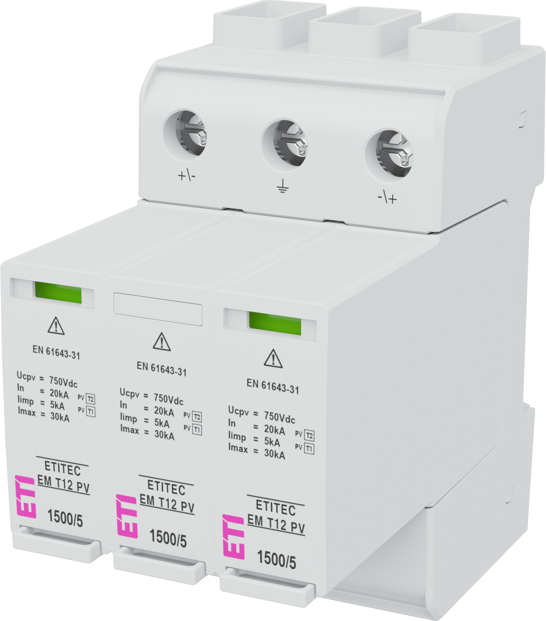 Surge arrester ETITEC EM T12 PV 1500/5 Y RC 002440583