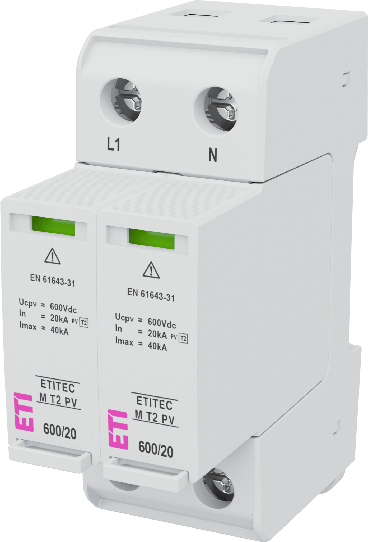 Surge arrester ETITEC M T2 PV 600/20 002440620