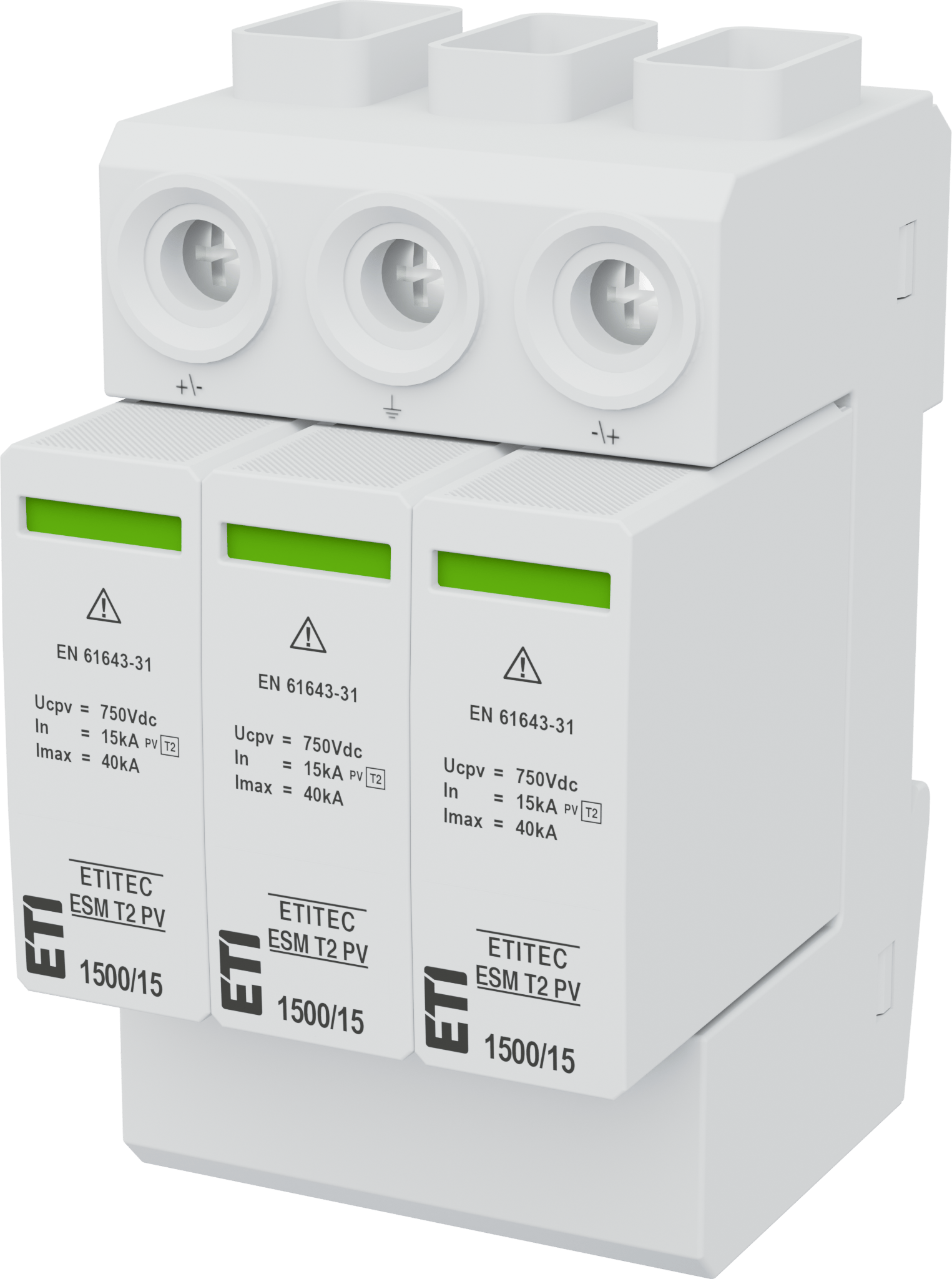 Surge arrester ETITEC ESM T2 PV 1500/15 Y RC 002440685