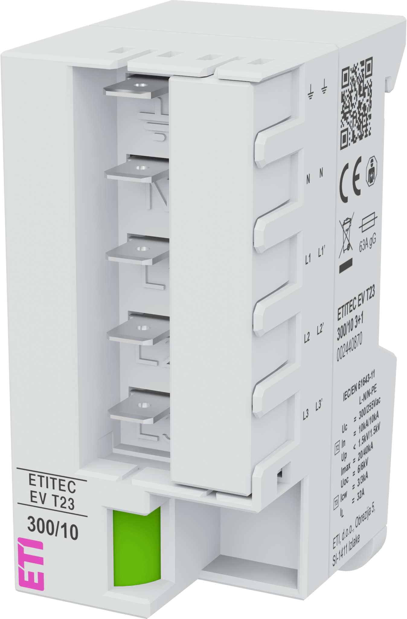 Surge arrester ETITEC EV T23 300/10 3+1 002440870