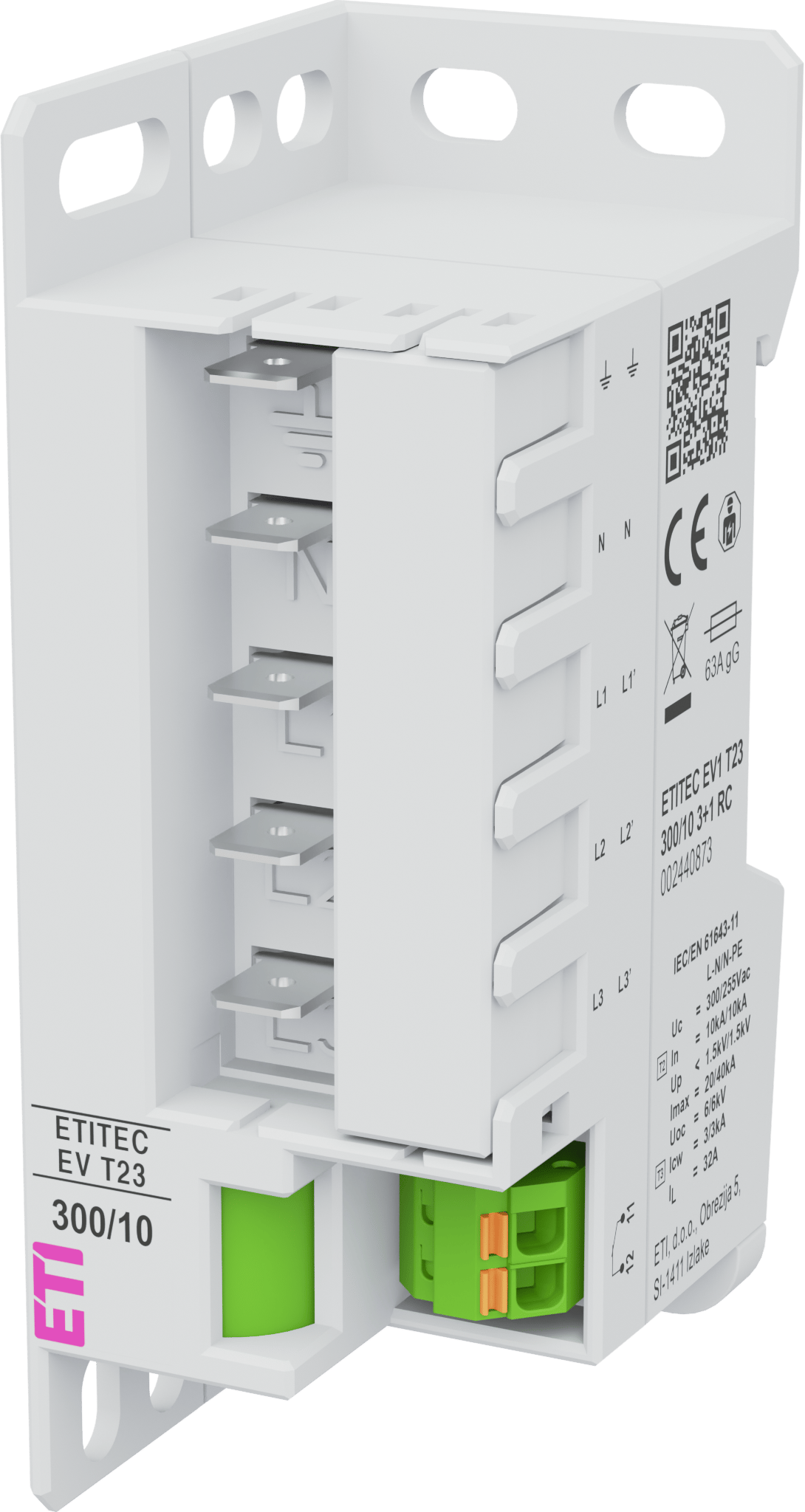 Surge arrester ETITEC EV1 T23 300/10 3+1 RC 002440873
