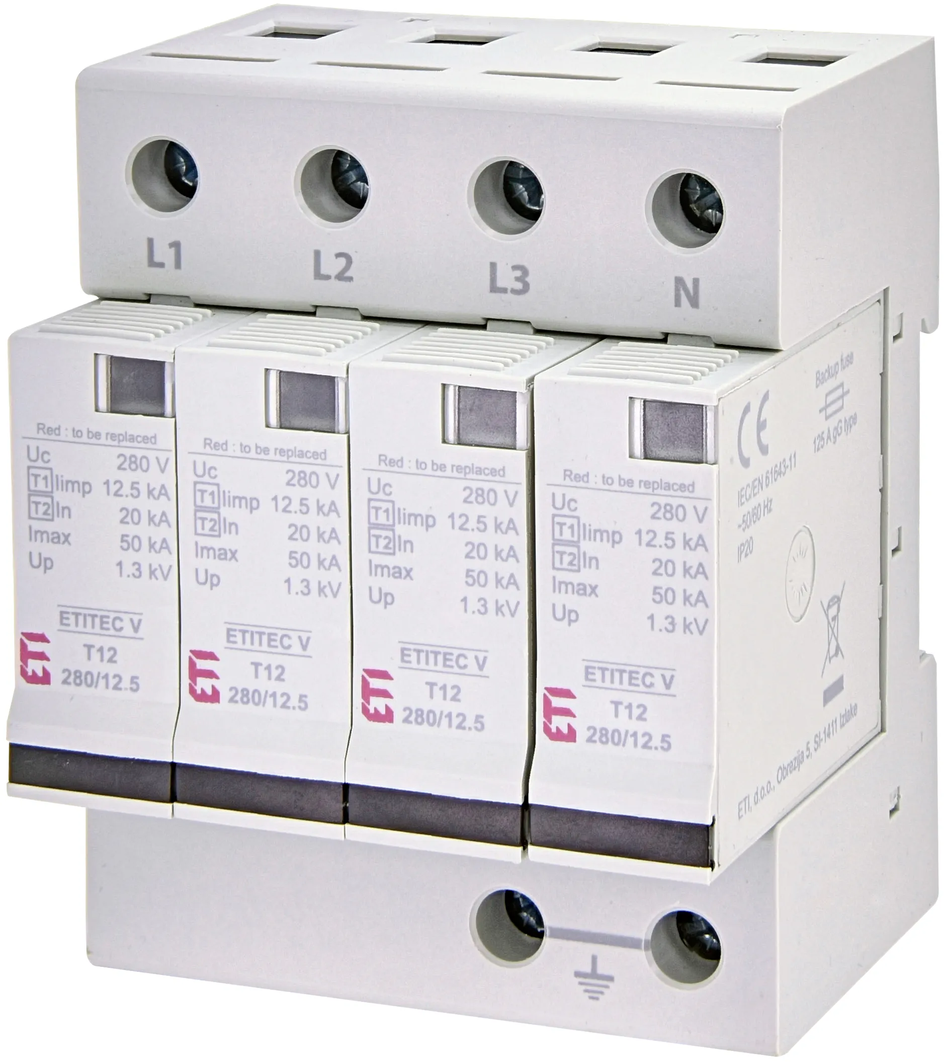 Surge arrester ETITEC V T12 440/12,5 4+0 002442909