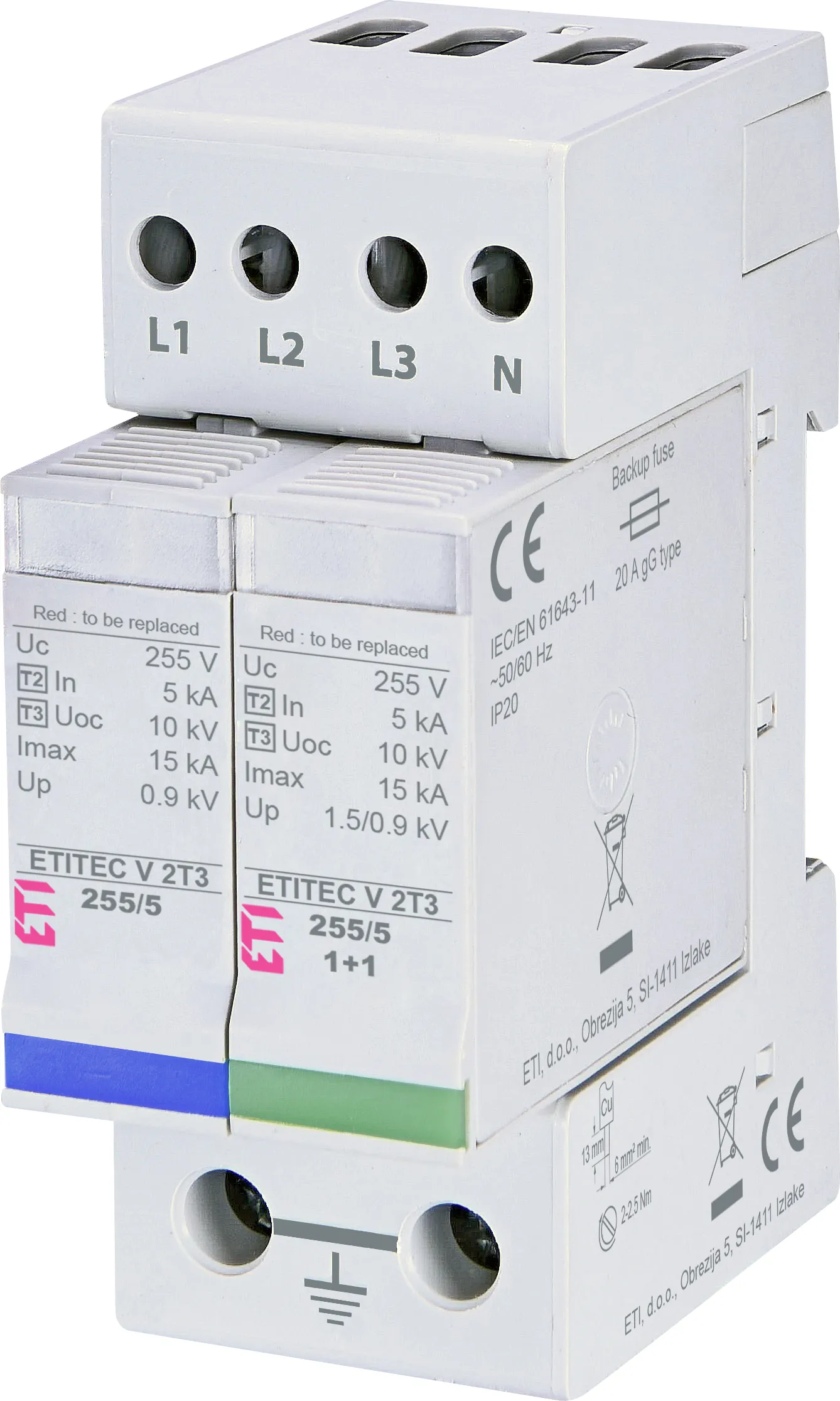 Surge arrester ETITEC V 2T3 255/5 3+1 002442973