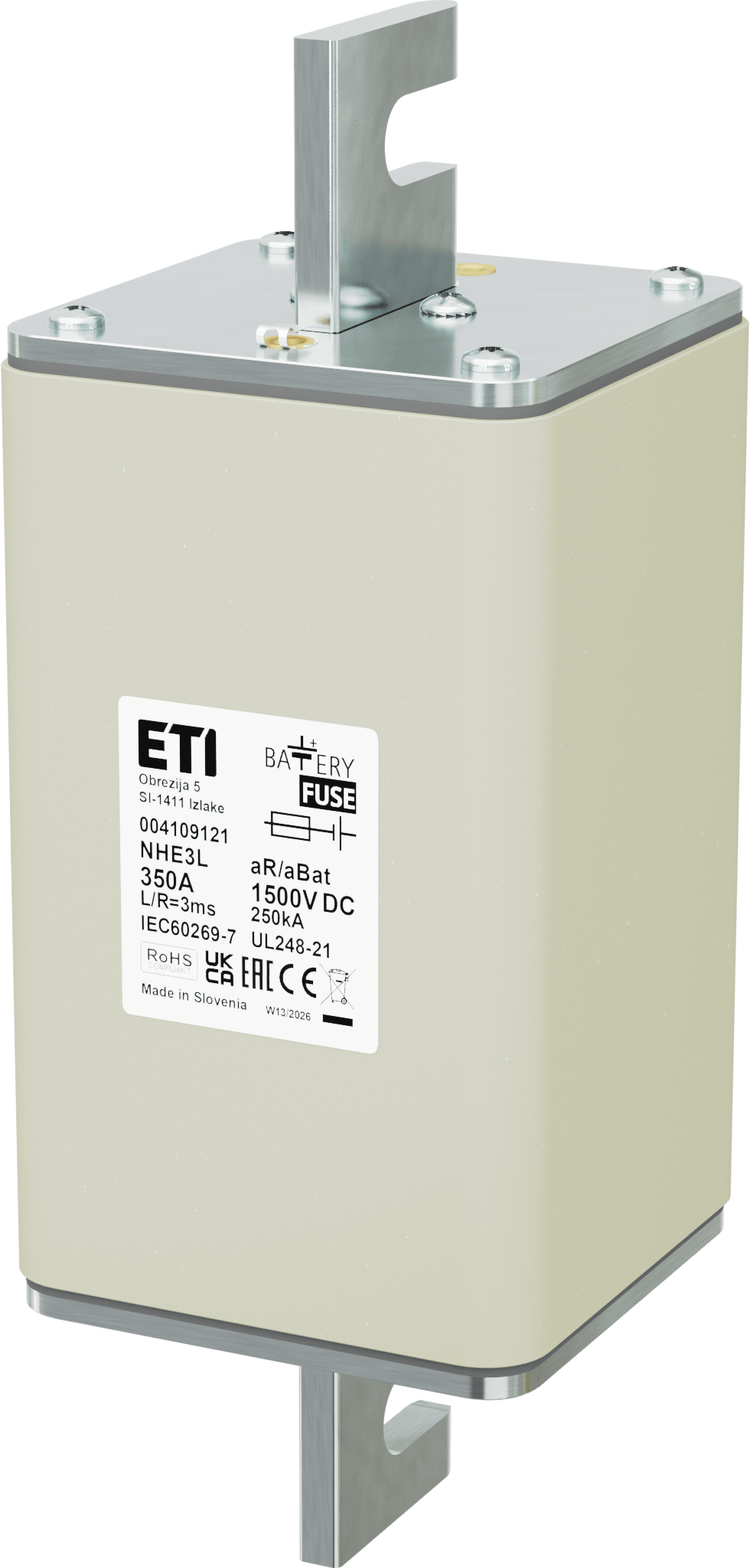 Fuse link NHE3L aR/aBat 350A/1500V DC AL 004109121