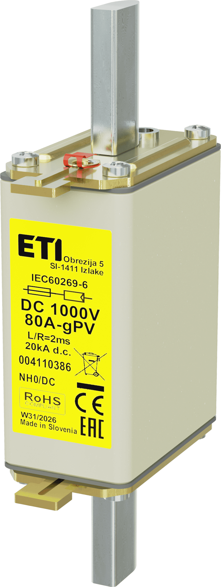 Fuse link NH0 gPV 80A/1000V DC 004110386