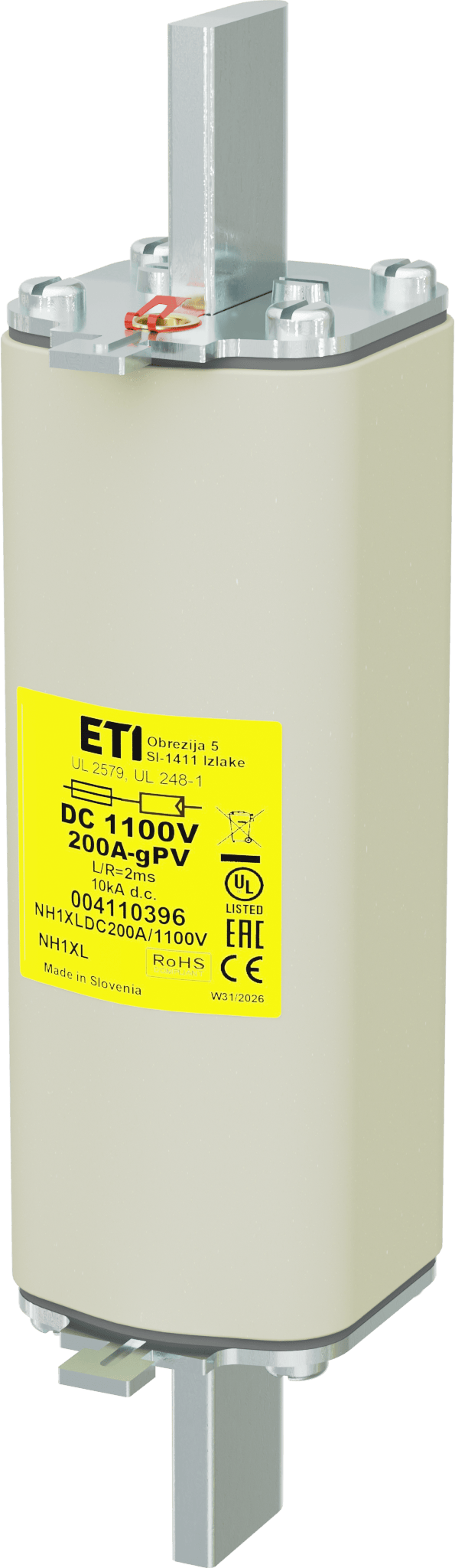 Fuse link NH1XL gPV 200A/1100V DC UL 004110396