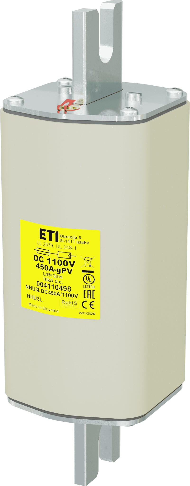 Fuse link NHU3L gPV 450A/1100V DC UL 004110498