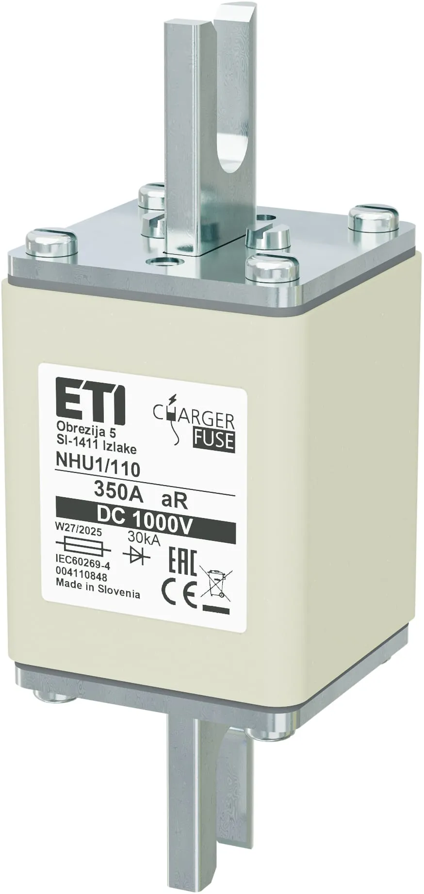 Fuse link NHU1/110 aR 350A/1000V DC 004110848