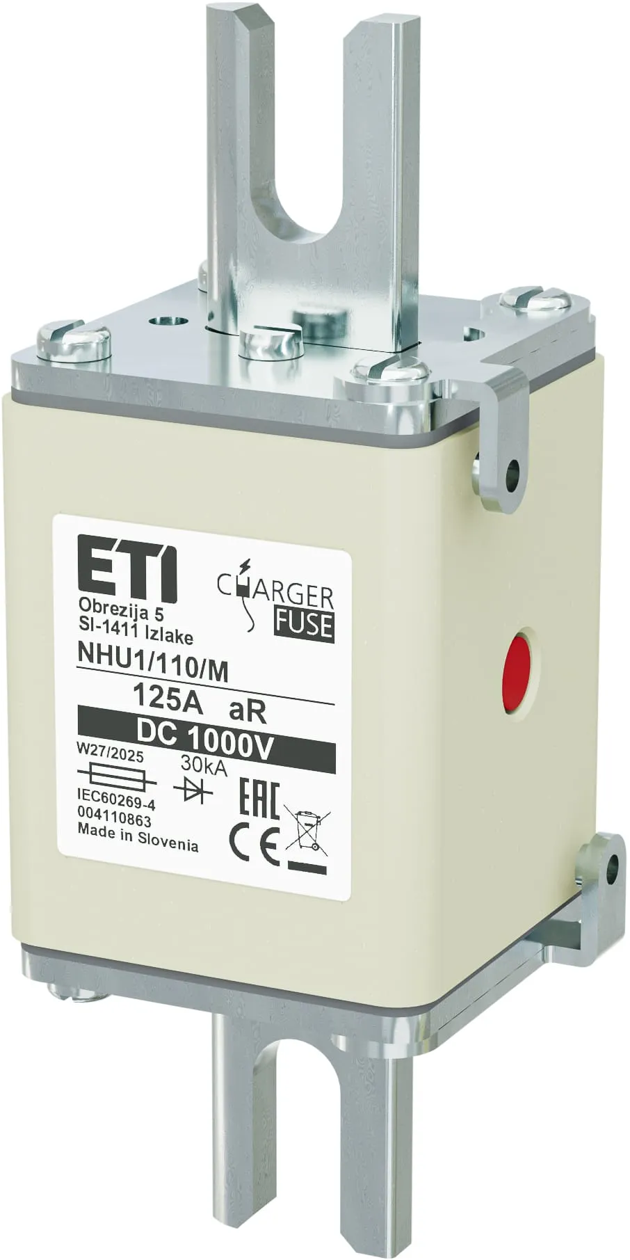 Fuse link NHU1/110/M aR 125A/1000V DC 004110863
