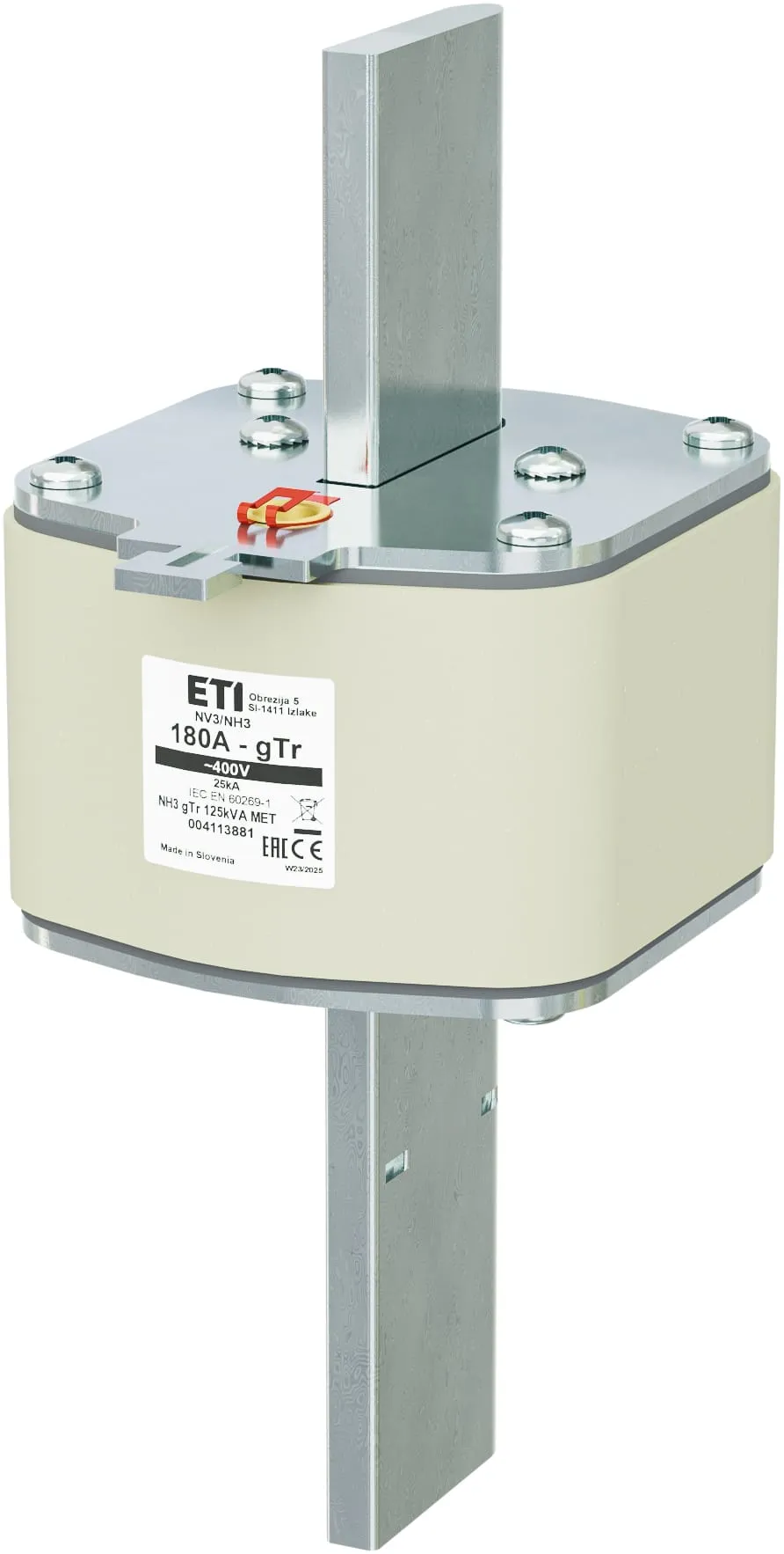 Fuse link NH3 gTr 180A/400V/125kVA MET 004113881