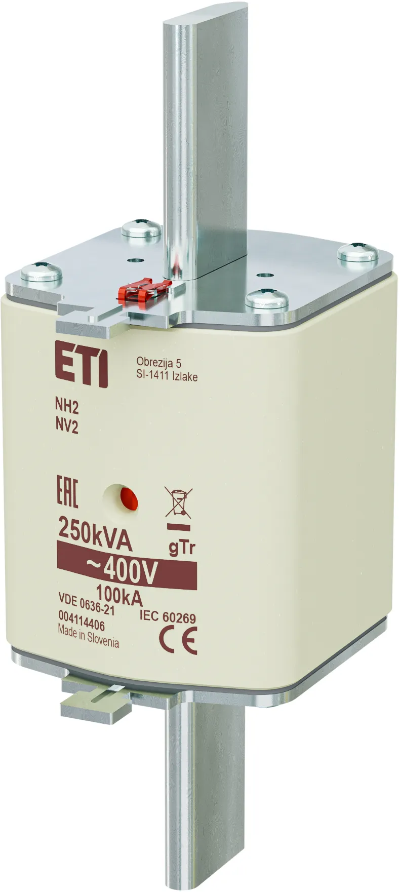 Fuse link NH2 gTr 361A/400V/250kVA 004114406