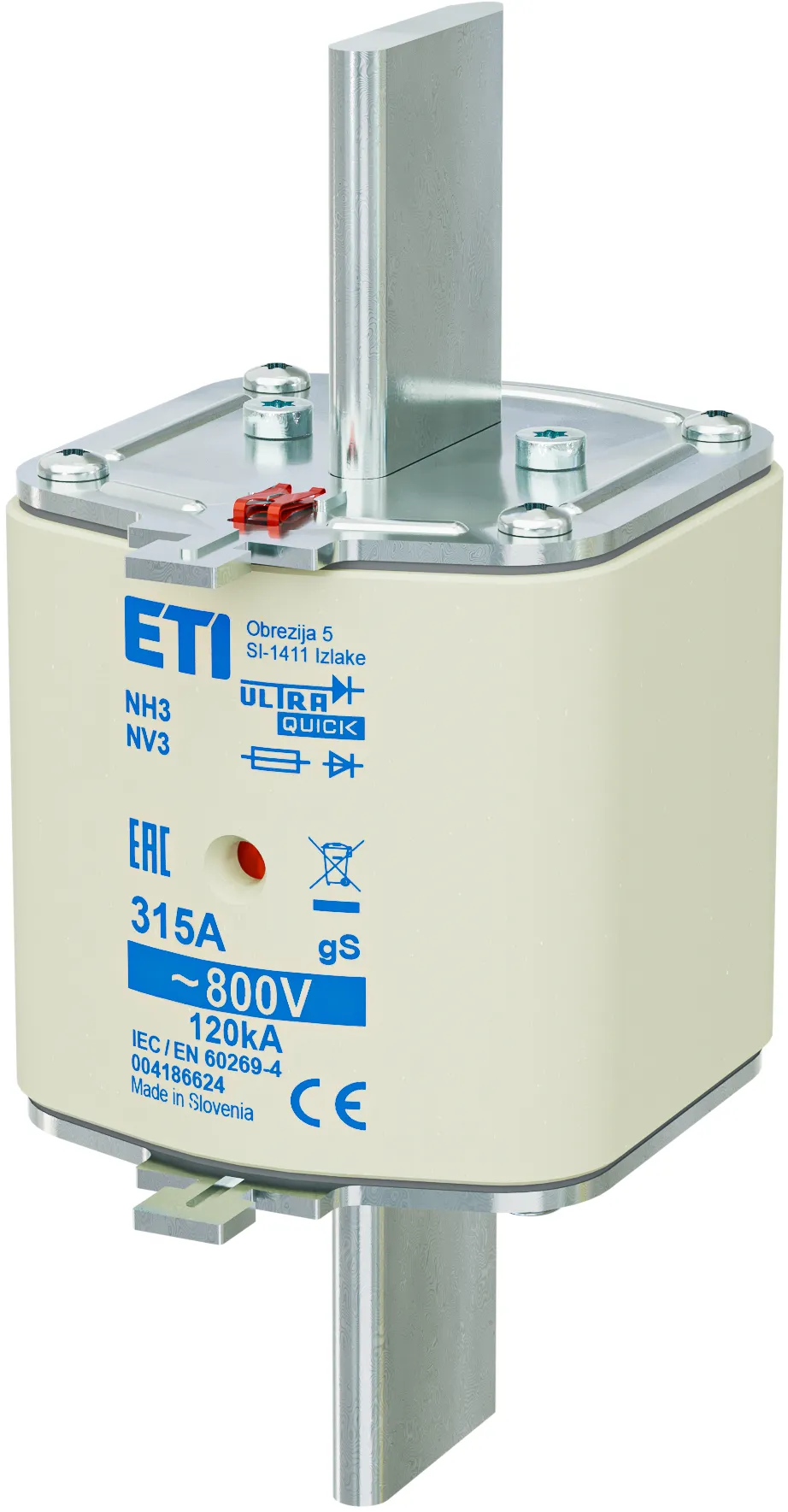 Fuse link NH3 gS 315A/800V 004186624