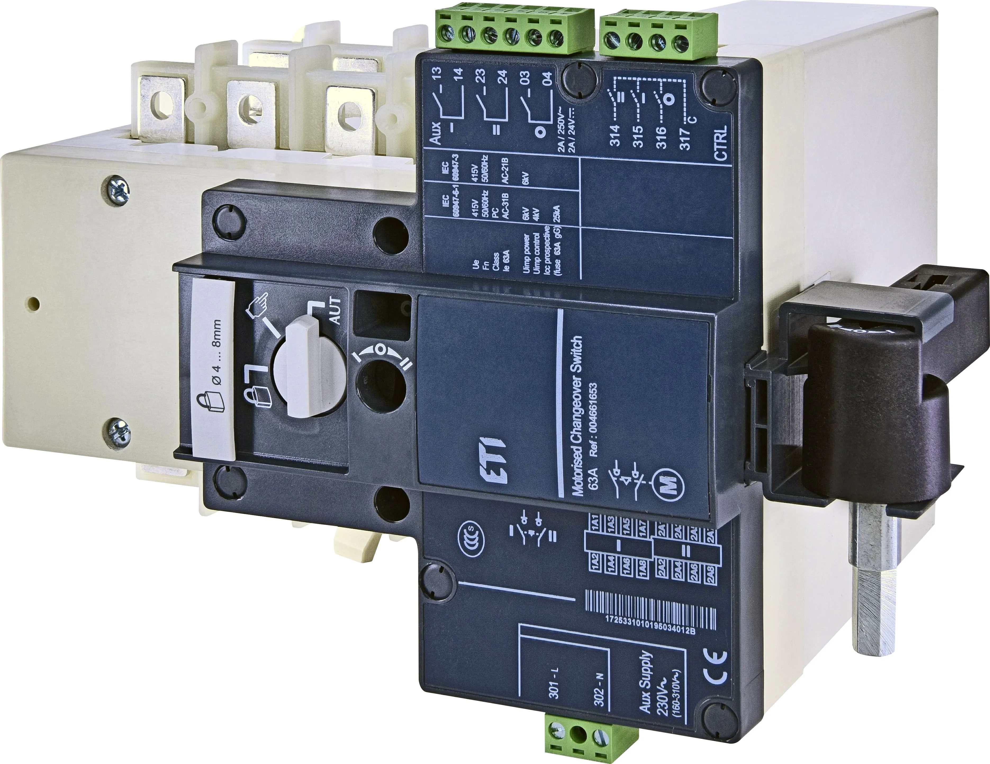 Changeover switch motor op. MLBS 63 4P CO 230VAC 004661653