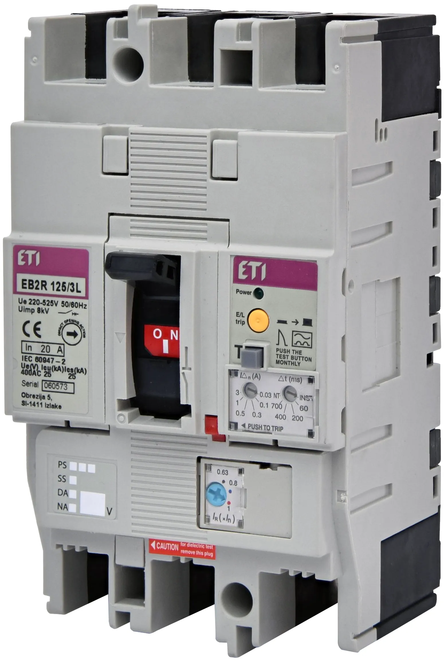 Molded Case Circuit Breaker EB2R 125/3L 20A 3P 004671501
