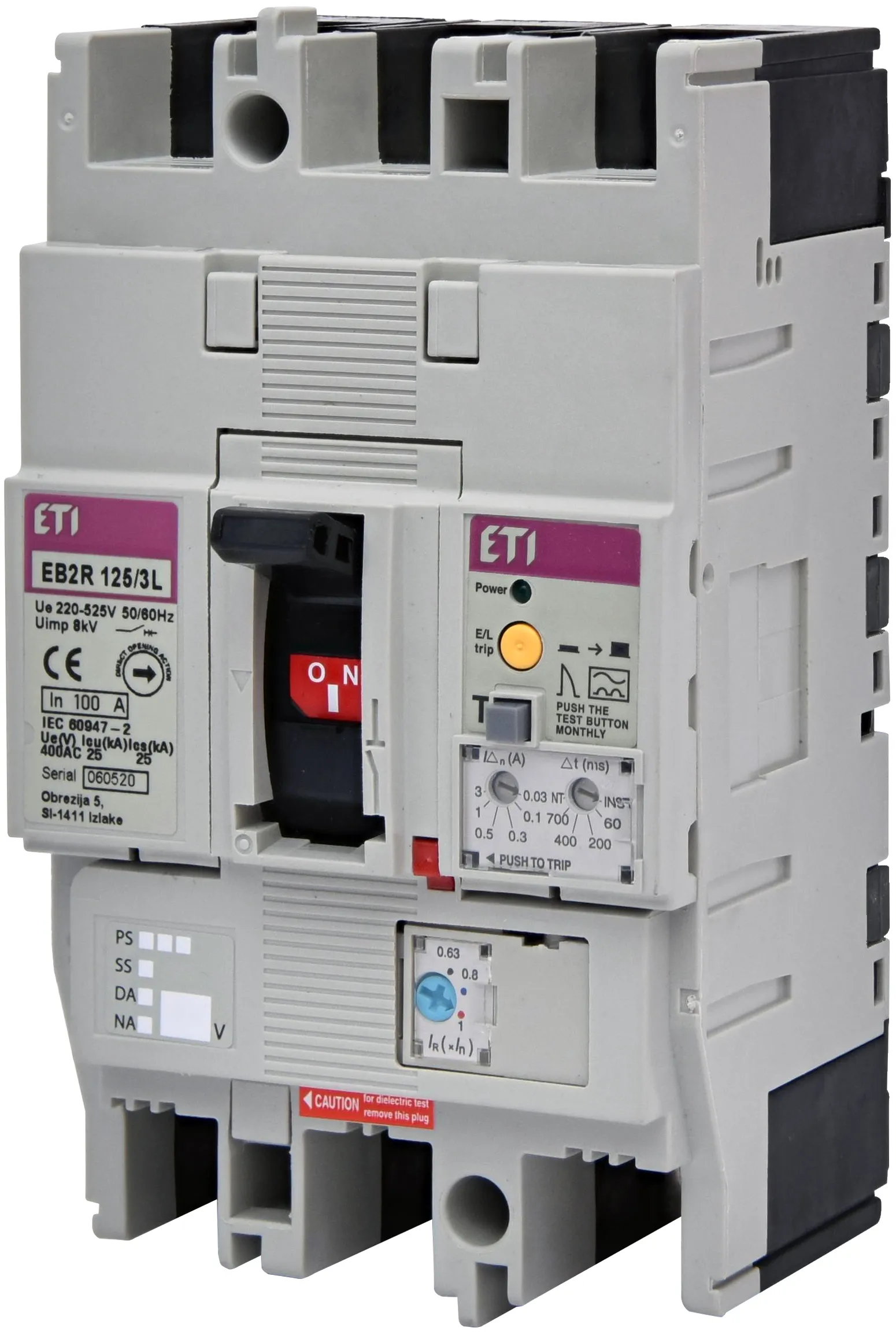 Molded Case Circuit Breaker EB2R 125/3L 100A 3P 004671505