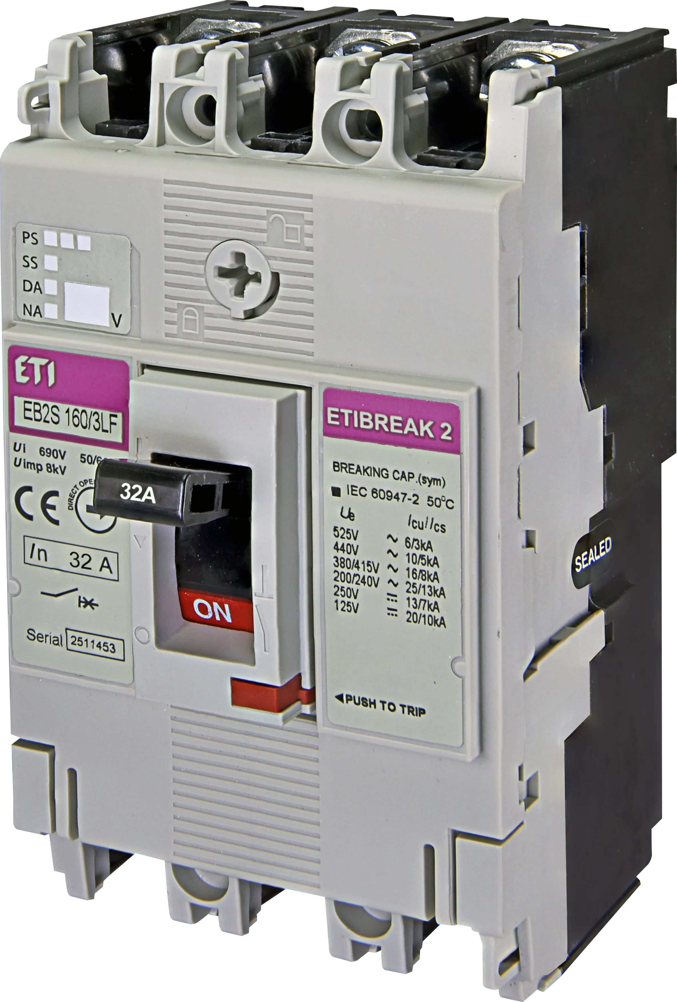 Molded Case Circuit Breaker EB2S 160/3LF 32A 3p 004671804