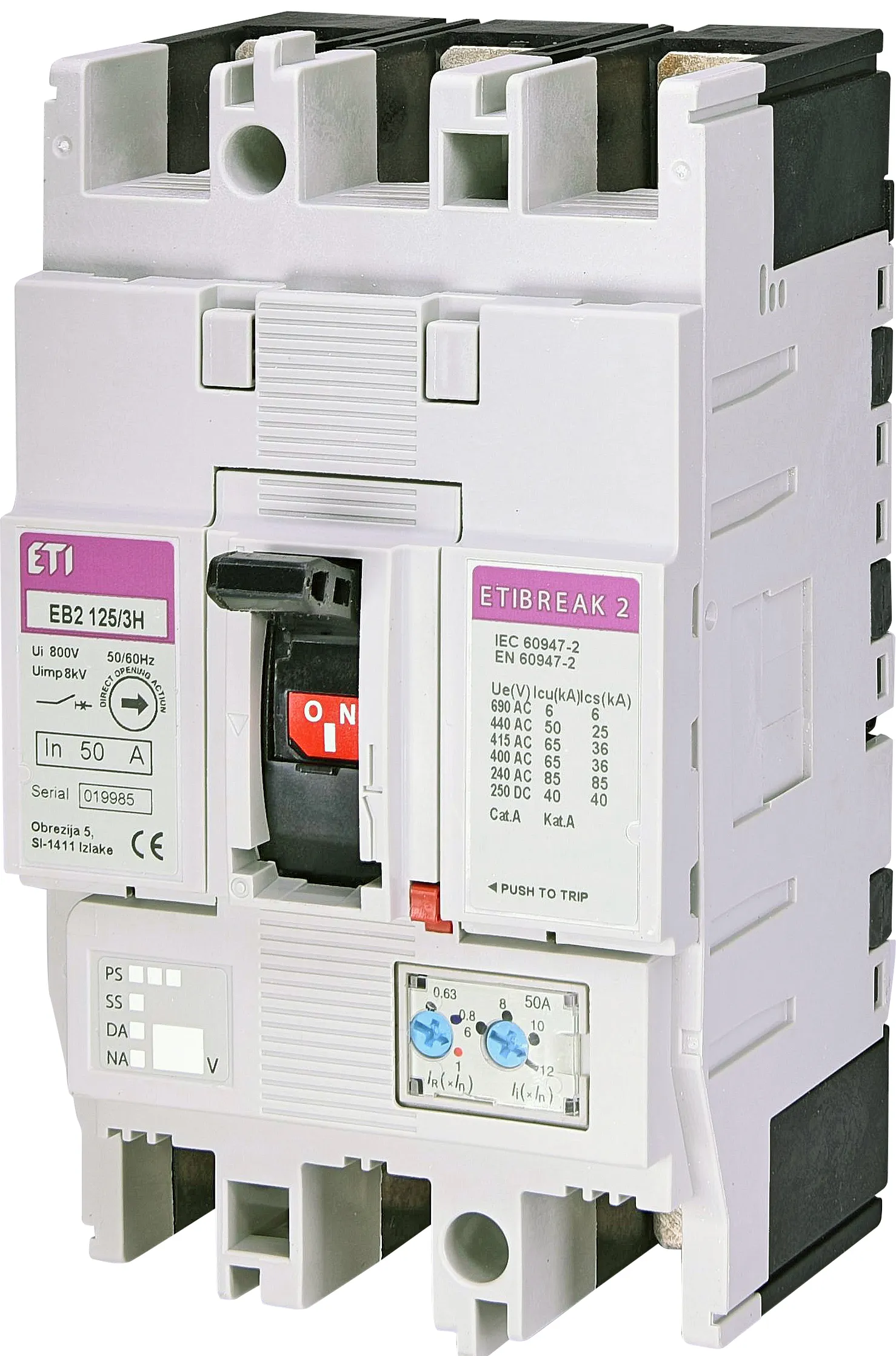 Molded Case Circuit Breaker EB2 125/3H 20A 3p 004672101