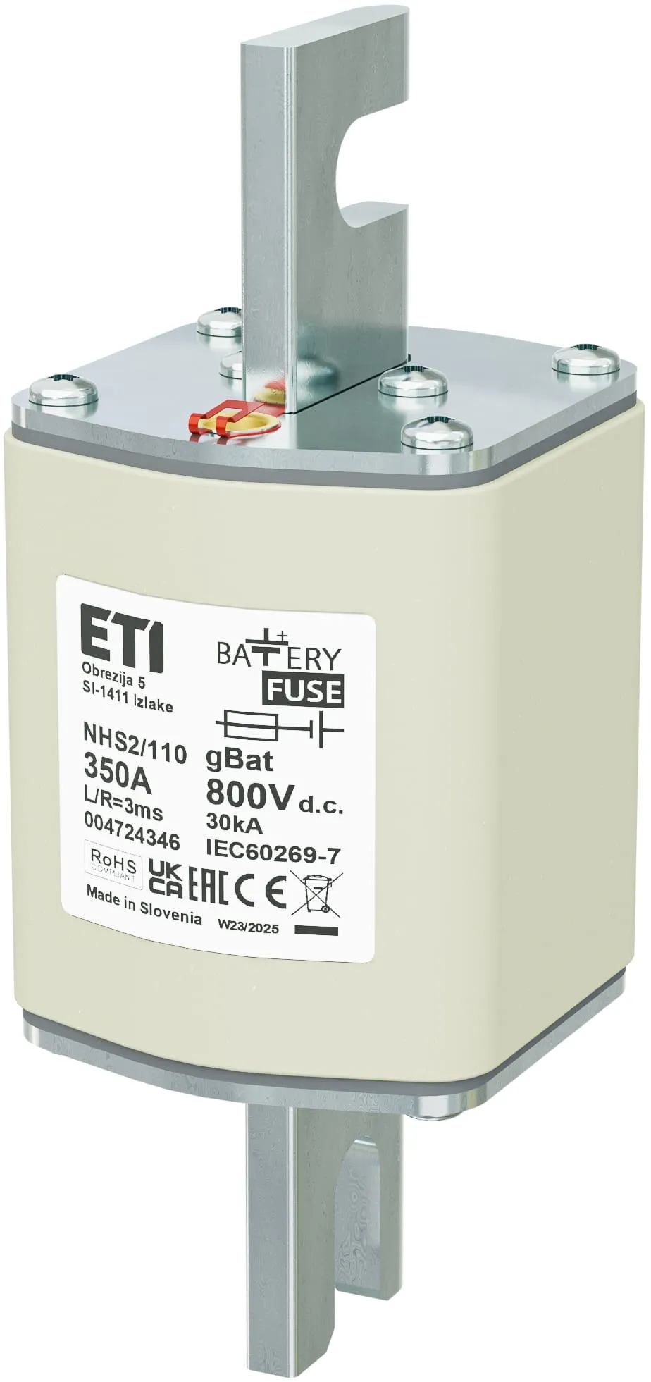 Fuse link NHS2/110 gBat 350A/800V DC 004724346